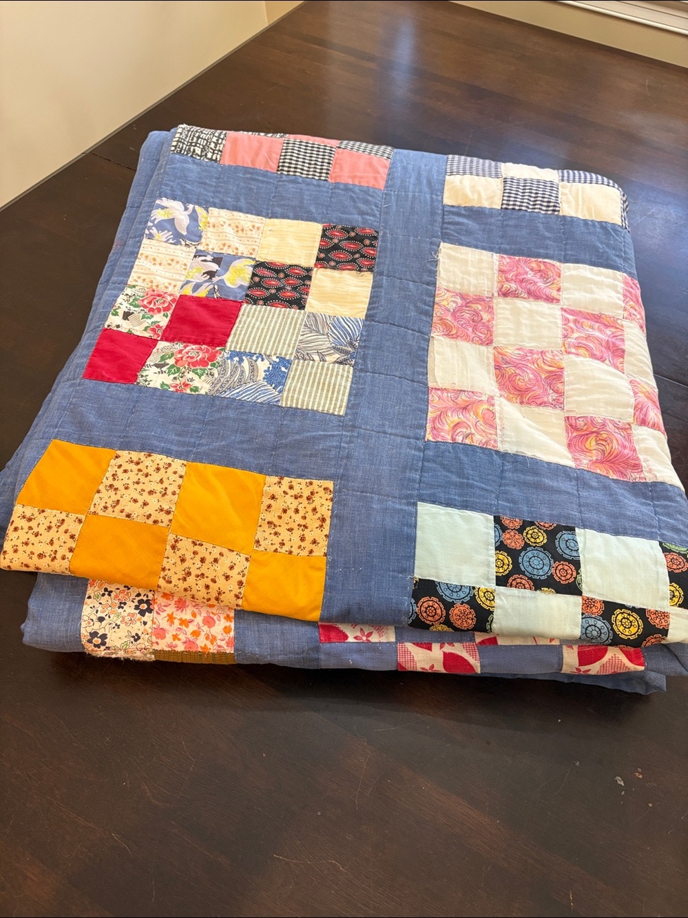 Vintage Hand stitched Patchwork Quilt